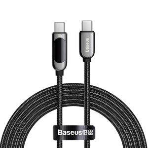Baseus – dátový kábel Display Type-C na Type-C, 100 W, 2 m – čierny KF239137