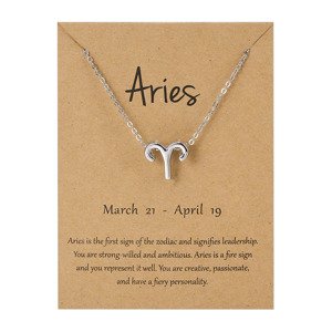 Girly Strieborný náhrdelník Zodiac Znamenia: Baran N33/ARIES
