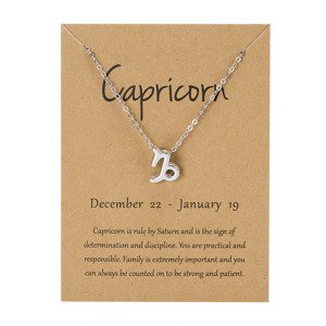 Girly Strieborný náhrdelník Zodiac Znamenia: Kozorožec N33/CAPRICORN