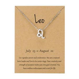 Girly Strieborný náhrdelník Zodiac Znamenia: Lev N33/LEO