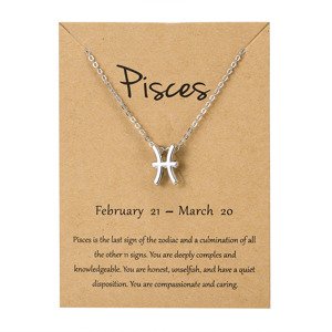 Girly Strieborný náhrdelník Zodiac Znamenia: Ryby N33/PISCES