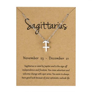 Girly Strieborný náhrdelník Zodiac Znamenia: Strelec N33/SAGITTARIUS