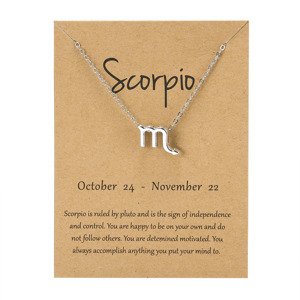 Girly Strieborný náhrdelník Zodiac Znamenia: Škorpión N33/SCORPIO