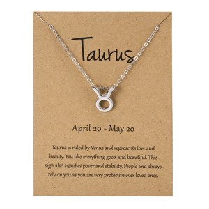 Girly Strieborný náhrdelník Zodiac Znamenia: Býk N33/TAURUS