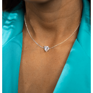 Girly Strieborný náhrdelník Crystal heart NL06/SILVERCRYSTAL