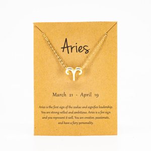 Girly Zlatý náhrdelník Zodiac Znamenia: Baran NL08/ARIES