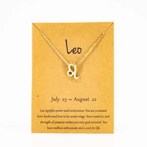 Girly Zlatý náhrdelník Zodiac Znamenia: Lev NL08/LEO