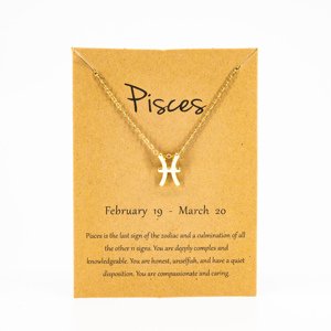Girly Zlatý náhrdelník Zodiac Znamenia: Ryby NL08/PISCES