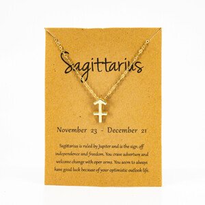 Girly Zlatý náhrdelník Zodiac Znamenia: Strelec NL08/SAGITTARIUS
