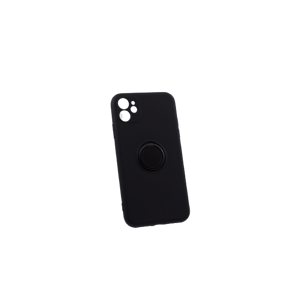 Bomba Mäkký silikónový obal s krúžkom pre iPhone - čierny Model iPhone: iPhone 11 P006_IPHONE_11_BLACK