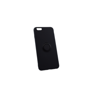Bomba Mäkký silikónový obal s krúžkom pre iPhone - čierny Model iPhone: iPhone 6s, 6 P006_IPHONE_6S-_6_BLACK