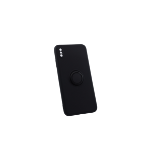 Bomba Mäkký silikónový obal s krúžkom pre iPhone - čierny Model iPhone: iPhone XS Max P006_IPHONE_XS_MAX_BLACK