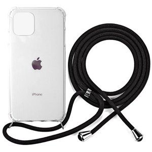Bomba Zadný transparentný obal s čiernou šnúrkou Neck Strap pre iPhone Model iPhone: iPhone 11 Pro Max P340_IPHONE_11_PRO_MAX