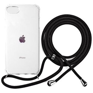 Bomba Zadný transparentný obal s čiernou šnúrkou Neck Strap pre iPhone Model iPhone: iPhone 8 Plus, 7 Plus P340_IPHONE_8_PLUS-_7_PLUS