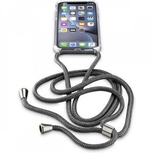 Bomba Zadný transparentný obal s čiernou šnúrkou Neck Strap pre iPhone Model iPhone: iPhone XR P340_IPHONE_XR