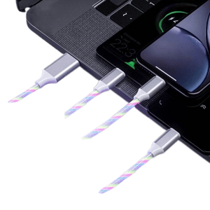 Bomba LED svietiaci rýchlonabíjací + data USB kábel 3v1 pre iPhone/Android 1,2M Farba: Multi - farebný STY082_MULTI