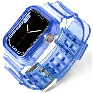 Bomba Silikónový remienok s ochranným púzdrom pre Apple Watch Farba: Modrá, Veľkosť ciferníka Apple watch: 42/44/45mm TC002_BLUET-42_44MM