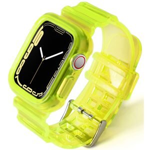 Bomba Silikónový remienok s ochranným púzdrom pre Apple Watch Farba: Neonová, Veľkosť ciferníka Apple watch: 38/40/41mm TC002_NEON-38_40MM