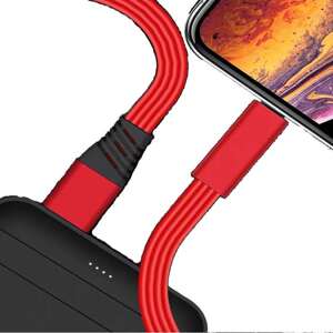 Bomba Nezničiteľný rýchlonabíjací obnoviteľný USB kábel 1,5M - Android/iPhone Farba: Červená, USB Konektor: Lightning (iPhone) W23_RED-IPHONE