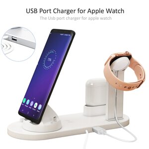 Bomba 6v1 Qi Multifunkčný PowerStation iPhone | Watch | AirPods - čierny/biely Farba: Biela WIR159_WHITE