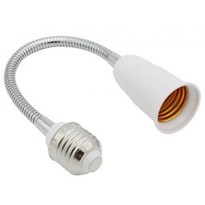 Objímkový konvertor lampy, s flexibilným predĺžením (20cm), E27-E27