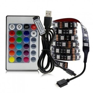 Sada, 2-metrový RGB LED pásik, s USB konektorom, 3528, 60 LED diód, 4,8 watt