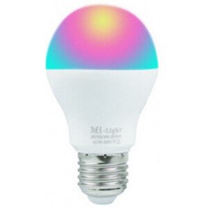 RGB-CCT LED svetelný zdroj, žiarovka, pätica E27, 6 Watt, SMART, Mi-Light