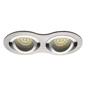 Zabudovateľné bodové svietidlo, okrúhle, dvojitý rám, 2 × MR16, 2 × GU10, brúsený chróm