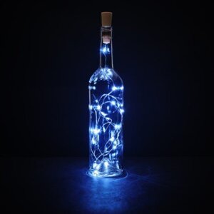 LED svetelný záves, do interiéru, 20 kusov LED, studená biela, zátky na víno, na batérie