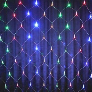 LED svetelný záves, sieť, vnútorný/vonkajší, 200 LED diód, 2,1 m x 1,3 m, RGB farebné spektrum, 8 programov, ochrana IP44.