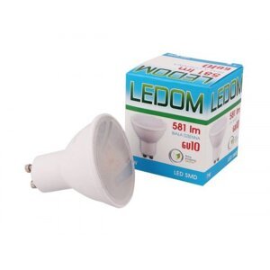 LED žiarovka , bodovka , pätica GU10 , 7 W , 120° , studená biela , LEDOM