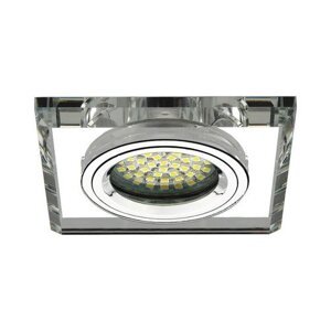 LED svietidlo, rám pre spot, GU10/MR16, zapustené, strieborné, sklo, MORTA, CT-DSL50-SR