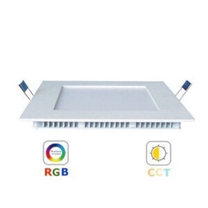 RGB-CCT LED panel, 18W, vsadený, štvorcový, stmievateľný, kompatibilný s Tuya
