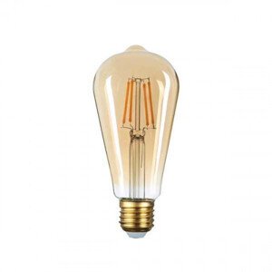LED žiarovka , vláknový efekt , filament , Edison , E27 , ST64 , 4 W , teplá biela