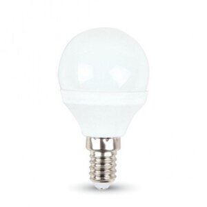 LED žiarovka ,  malá guľatá , pätica E14 , 7 W , 180° , teplá biela , SAMSUNG chip , 5 rokov záruky