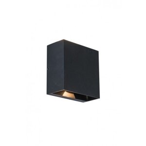 LED svietidlo, nástenné, 1-smerné, 9,5 W, teplá biela, matná čierna, vonkajšie, IP54, LUTEC, GEMINI XF