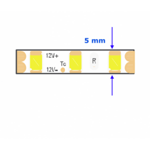 LED pásik ,  2835 , 120 LED/ m , 9 Watt/m , studená biela , 800 lúmenov/m , úzky , 5 mm , 5 rokov záruky