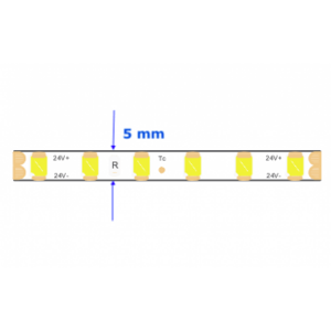 LED pásik , 24V DC , 2835 , 120 LED/ m , 9 Watt/m , denná biela , 800 lúmenov/m , úzky , 5 mm , 5 rokov záruky
