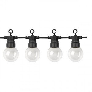 LED svetelná reťaz, vonkajšia, E27, 20 x 0.5W, 13 m, teplá biela, čierna, IP65