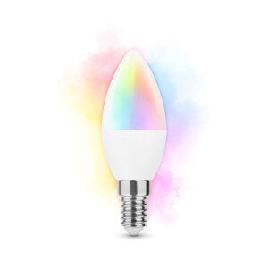 LED žiarovka , sviečka , pätica E14 , 4,9 W , RGB , CCT , stmievateľná , WIFI , TUYA , Modee