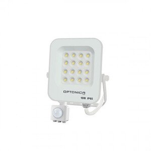 LED reflektor , 10 W , Ultra Slim , SMD , pohybový sensor , studená biela , biely kryt , IP65 , Optonica