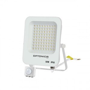 LED reflektor , 50 W , Ultra Slim , SMD , pohybový senzor , studená biela , biely kryt , IP65 , Optonica