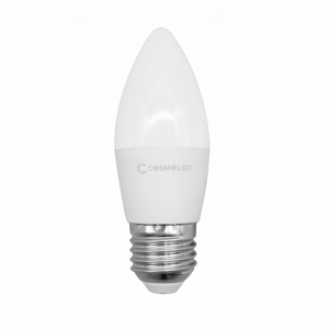 LED svietidlo, žiarovka , sviečka, objímka E27, 6W, studená biela, COSMOLED