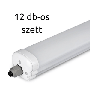 LED svietidlo, 36 Watt, 120 cm, kompaktné svietidlo, prachotesné a vodotesné, IP65, možnosť reťazenia, 120 lm/W, studená biela, 12-dielna súprava (kartón)