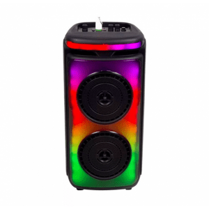 RGB Bluetooth reproduktor , párty reproduktor s  LED osvetlením, s mikrofónom , diaľkovým ovládačom , 2 x 10 watt , USB , nabíjateľný , 54 x 27 cm