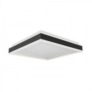 LED svietidlo, štvorcové, stropné, 50 cm, 48W, prírodná biela, hliník, čierne, stmievateľné