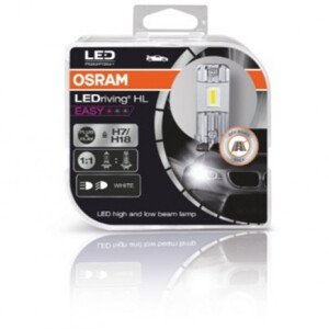 LED lampa, žiarovka, auto žiarovka, svetlomet, balenie 2 kusy, H7/H18, 16 wattov, studená biela, Plug&Play, OSRAM LEDriving HL Easy