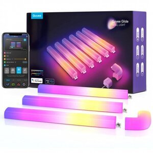 Digitálne LED stenové osvetlenie, RGB + IC (digitálny), 4 rovné + 1 rohový prvok, Wi-Fi a Bluetooth, GOVEE