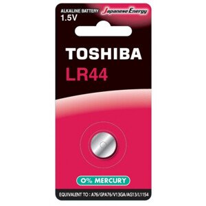 Gombíková batéria LR44, plochá batéria, 1,5 Volt, 1 kus, odolná, batéria, bez ortuti, TOSHIBA