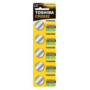 Gombíková batéria CR2032, plochá batéria, 3 Volt, 1 kus, odolná, batéria, bez ortuti, TOSHIBA